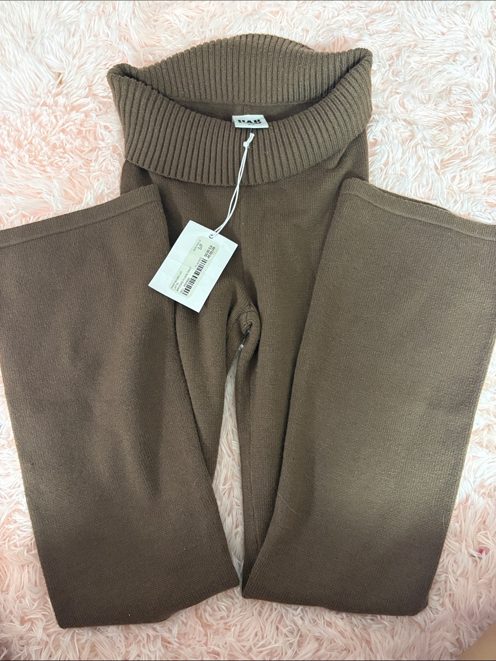 Harlow Brown Fold Over Flare Pants
